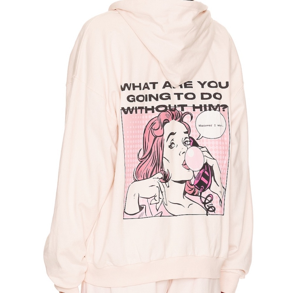 BOYS LIE Light pink zip up hoodie